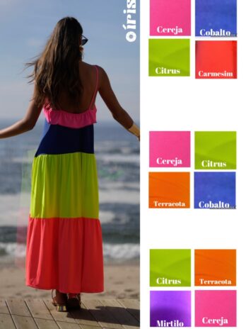 Vestido 4 Cores C/ Folho Cima