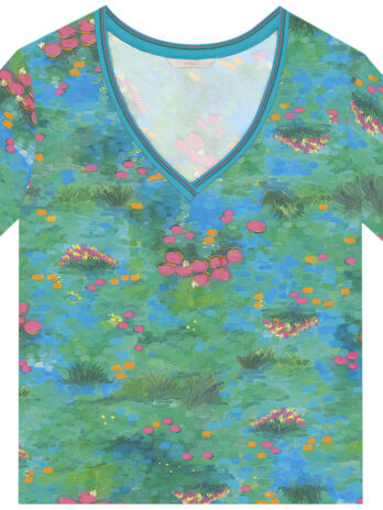 T-Shirt Estampada Decote V