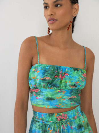 Top Cropped C/ Peito Franzido