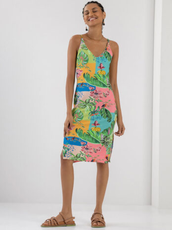 Vestido Midi Justo Canelado C/ Abertura Lateral