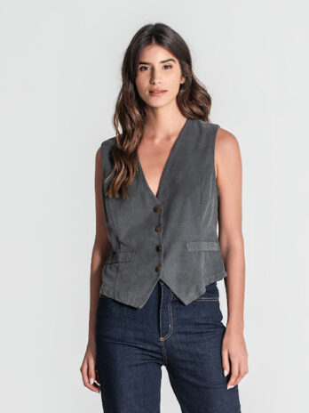 Colete Curto C/ Botões