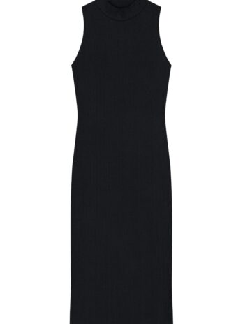 Vestido Canelado Meia Gola