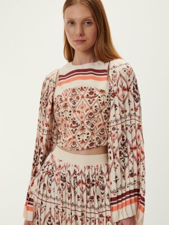 Blusa Cropped C/ Manga Plissada