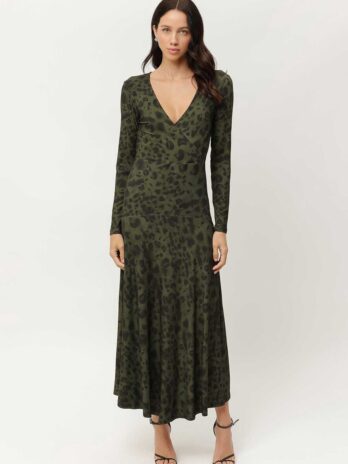 Vestido Manga Comprida Decote Trespassado