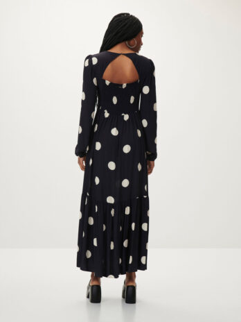 Vestido Manga Comprida C/ Argola Decote