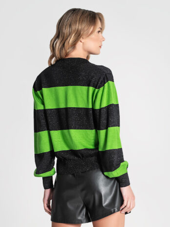 Casaco Riscas Lurex C/ Botões Or