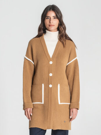 Casaco Oversize Bolsos Frontais / Contraste