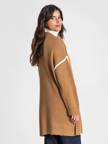 Casaco Oversize Bolsos Frontais / Contraste