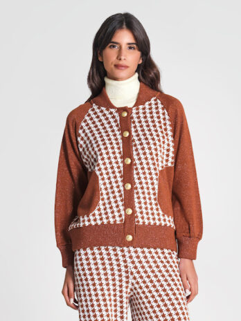 Casaco Bomber Pied-de-Poule