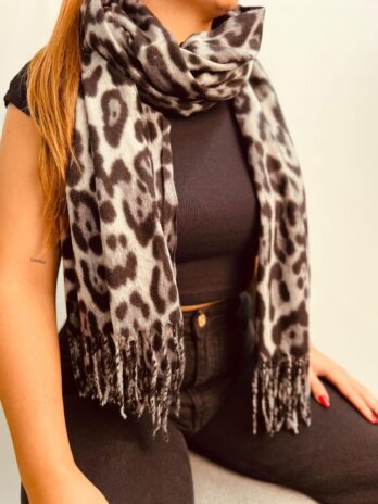 Echarpe Leopardo C/ Franjas