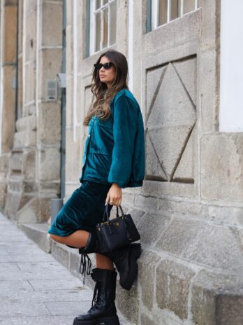 Casaco Veludo Botões Or