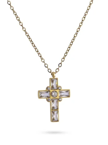 Colar Cruz C/ Zircônia