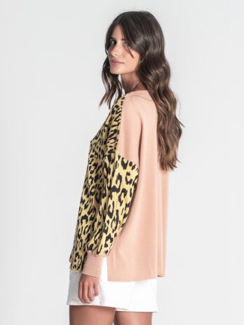 Camisola Animal Print C/ Lantejoulas