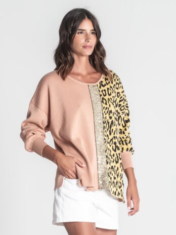 Camisola Animal Print C/ Lantejoulas