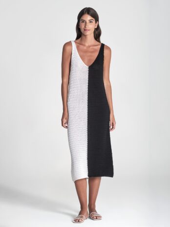 Vestido Bicolor Perfurado