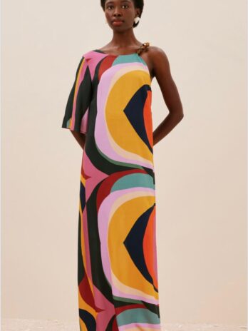 Vestido Longo C/ 1 Alça Pedras