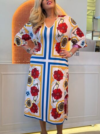 Vestido Estampado Licra Fria C/ Abertura