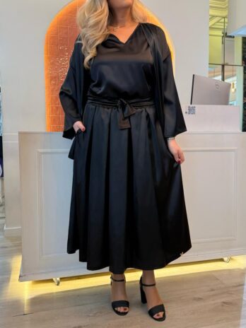 Saia Comprida Acetinada C/ Laçada