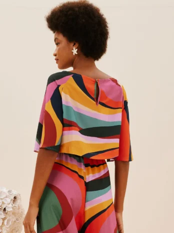 Blusa C/ Manga Reglan Estampada