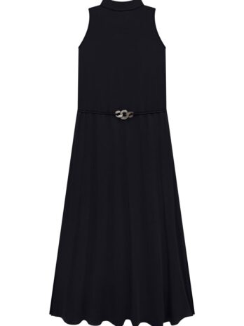 Vestido Midi Evasê C/ Cinto