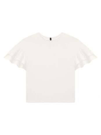 Blusa Malha Viscose Duplo Folho Manga