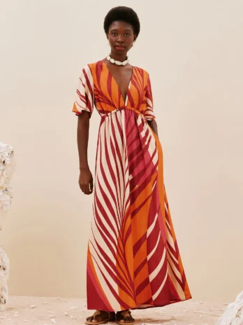 Vestido Decote V Costas Descobertas