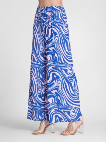 Calças C/ Estampado Mancha Elástico Cintura