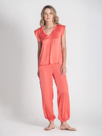 Blusa Decote V Acetinada