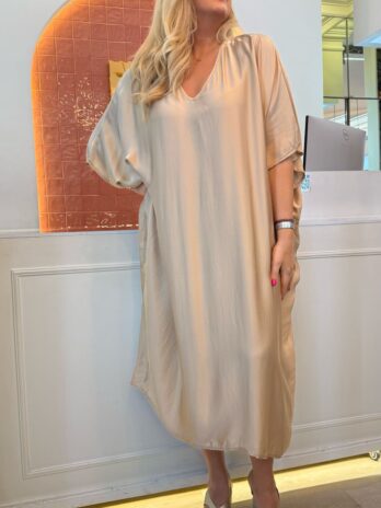 Kaftan Cetim Decote V