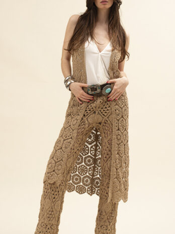 Colete Comprido Crochet