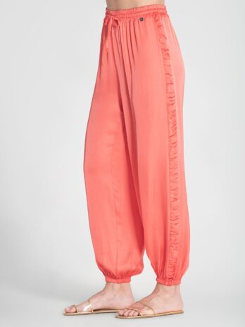 Calças C/ Cordão / Folhos Laterais