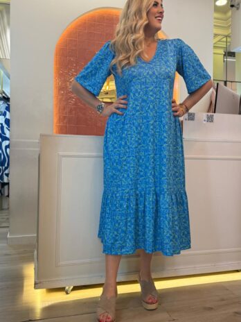 Vestido Manga Larga Corte Cintado