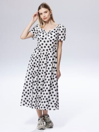 Vestido Bolas Comprido C/ Elástico Costas