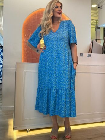 Vestido Manga Larga Corte Cintado