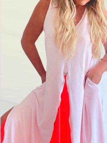 Vestido Dupla Cor C/ Abertura