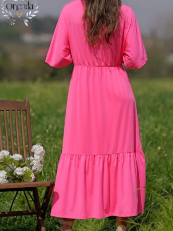 Vestido Meia Manga C/ Atilho Cintura