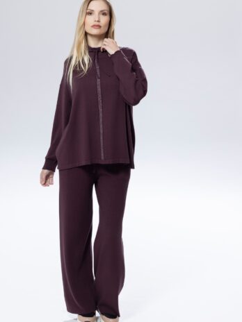 Camisola Malha Gola Subida C/ Risca Lurex