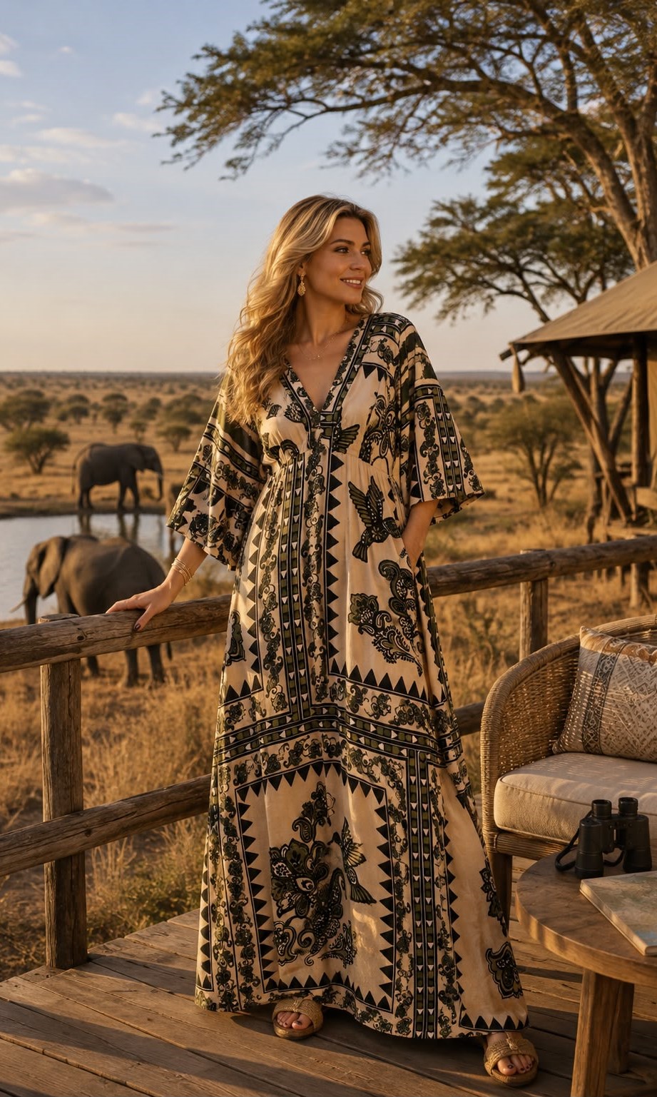 Vestido Longo Manga Kimono