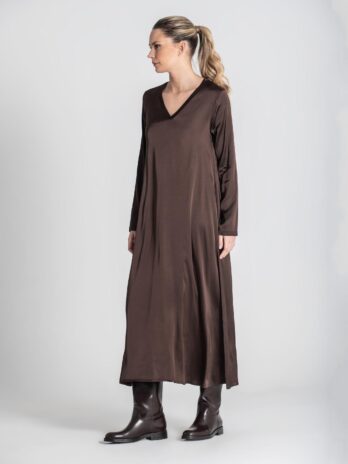 Vestido Comprido Acetinado Decote V