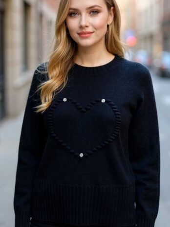 Camisola Coração Relevo C/ Botão Flor