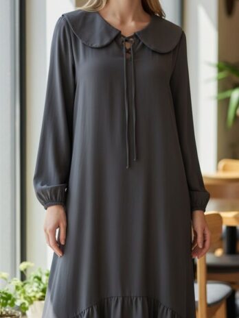 Vestido Midi Gola Folho C/ Atilho