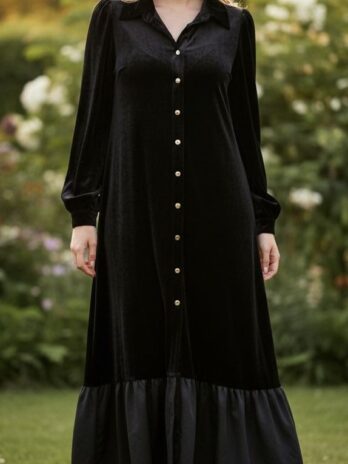 Vestido Veludo Camiseiro