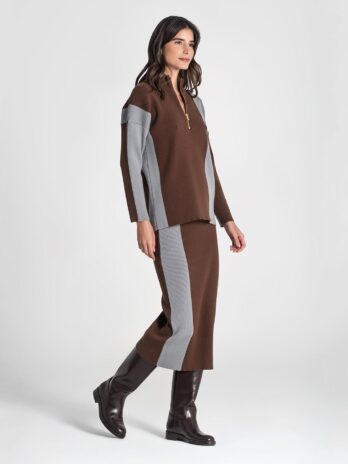 Camisola Canelada Bicolor C/ Fecho