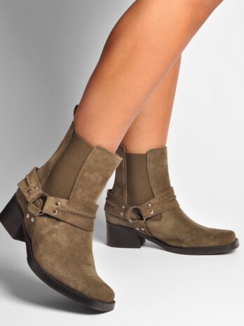 Botim Biker Boot Camurça C/ Fivela