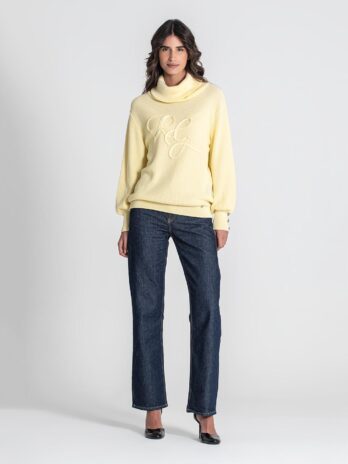 Camisola Gola Alta “RG” Bordado / Botões Punho