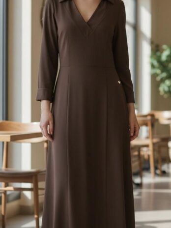 Vestido Licra Fria Decote V C/ Machos