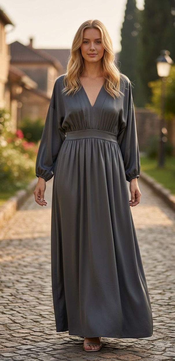 Vestido Licra Fria Decote V