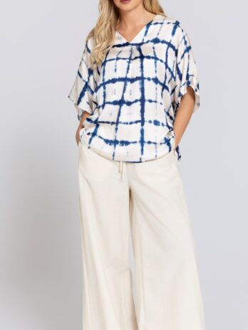 Blusa Cetim Quadrados C/ Macho