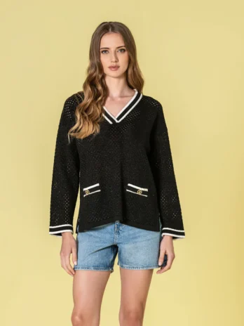 Camisola Perfurada C/ Brilho