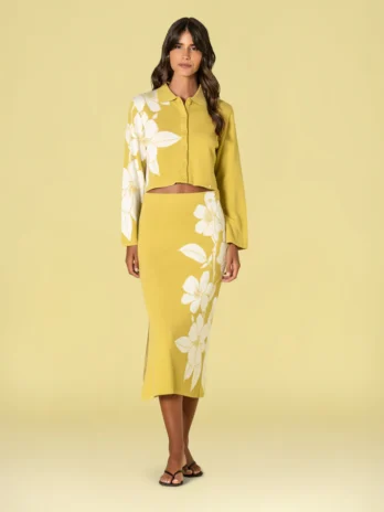 Casaco Curto C/ Jacquard Flores